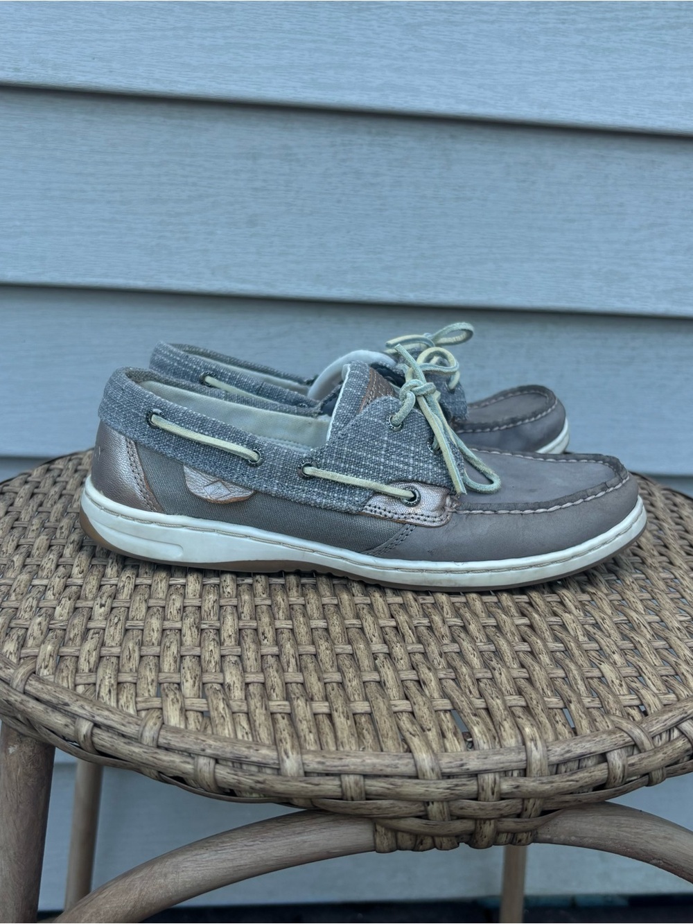 Casual Men's Boat Shoes in Gray and Taupe - Comfortable Slip-On Design